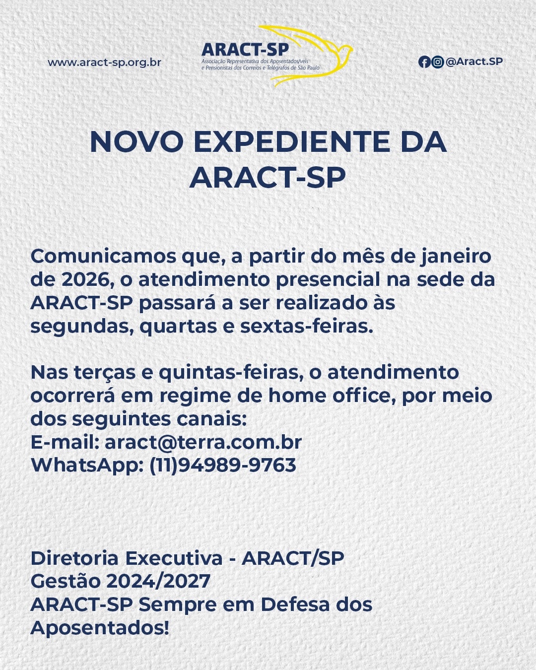 NOVO EXPEDIENTE DA SEDE DA ARACT